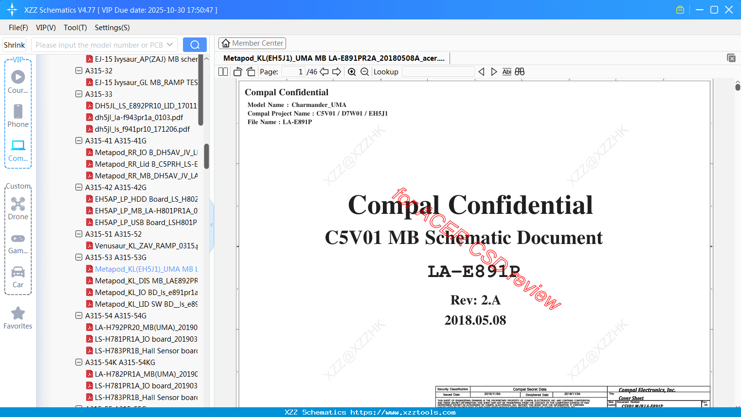 Laptop Metapod_KL(EH5J1)_UMA MB LA-E891PR2A_20180508A_acer